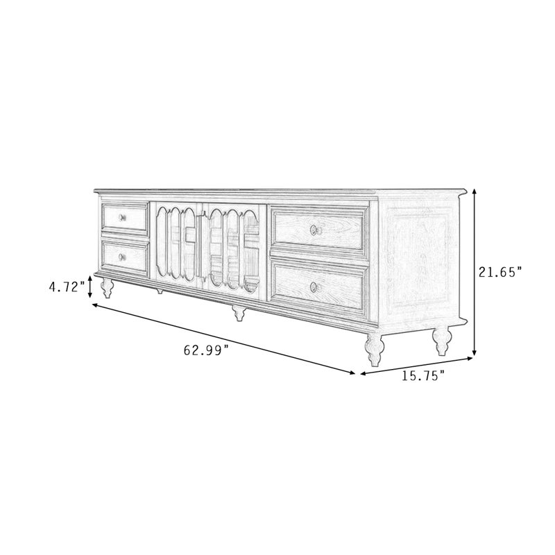 Meuble télé rétro en bois massif noir, 62.99, Noir