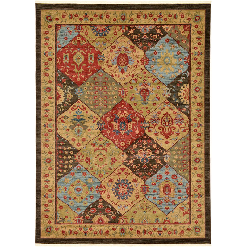 Tapis à motif oriental brun Stirling, Rectangle 10 pi x 13 pi