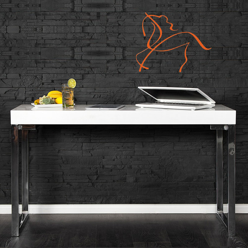 Dunham Metal Base Writing Desk, White