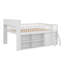 Queen-Sized Wooden Loft Bed Frame With Storage Headboard & LED Light, Low-Profile Loft Bed With Integrated Storage-1973327160-1973327167