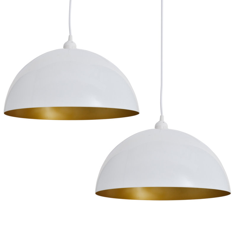 Oliviana 2 - Light Dome Pendant, White/Gold