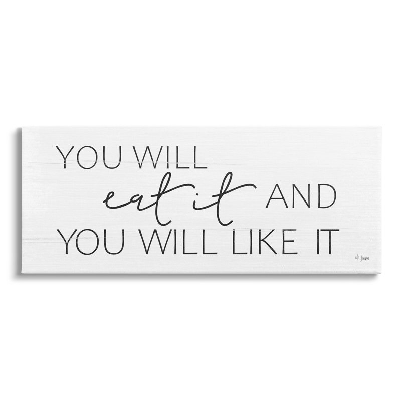 «Eat & Like It Rustic Kitchen» par Jaxn Blvd. - Impression sur toile tendue, H 10 po x l 24 po x P 1,5 po