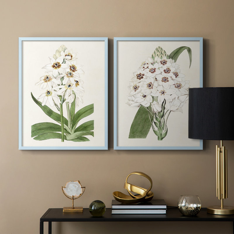 Impression encadrée Flore Albo I-Premium - prête à être accrochée - aucun clou requis - aucun clou requis, H 29 po x l 46 po