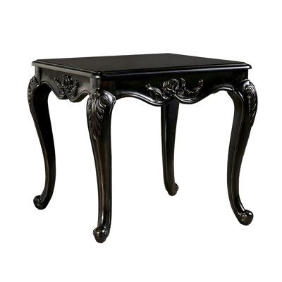 Roche Side End Table, 29 Inch, Classic Cabriole Legs, Wood