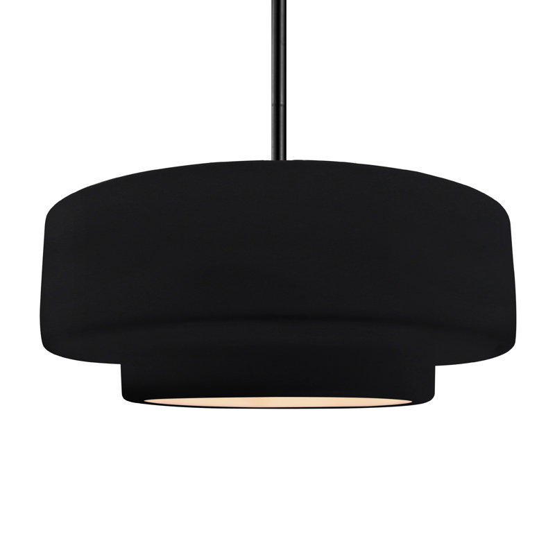 Luminaire suspendu à 1 lumière Meydan, H 6 po x l 16,25 po x P 16,25 po, Noir lustré, Matte Black