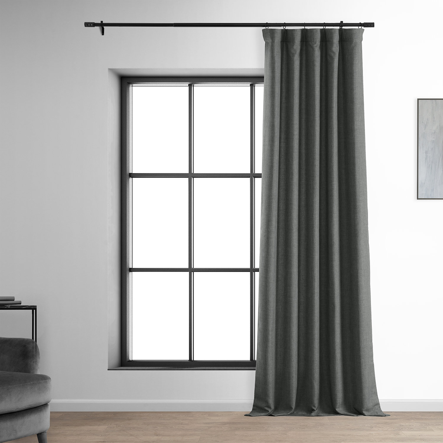 Latitude Run® Armita Faux Linen Room Darkening Curtains for