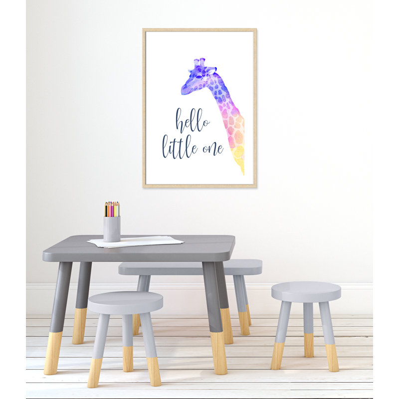 Hello Little One, art encadré, H 35,5 po x l 25,5 po x P 1,19 po, Encadrement beige