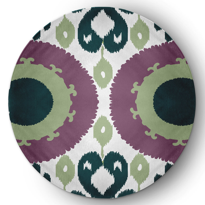 Melchior Chenille Geometric Indoor Rug, Round 5'