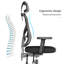 Fauteuil de bureau ergonomique à dossier haut avec support lombaire réglable, appui-tête et accoudoirs 3D-554282717