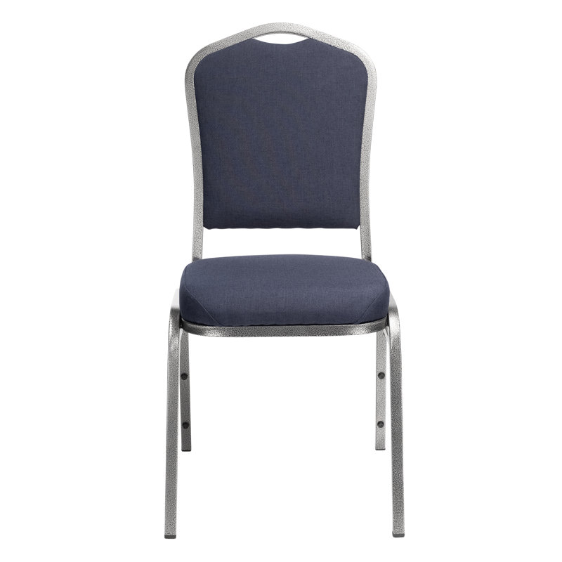 Chaise empilable en tissu de luxe NPS 9300 Series (paquet de 4), Filon d'argent, Bleu minuit
