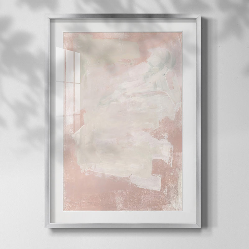 «Hazy Summer I», reproduction encadrée, Blanc, Papier avec cadre noyer