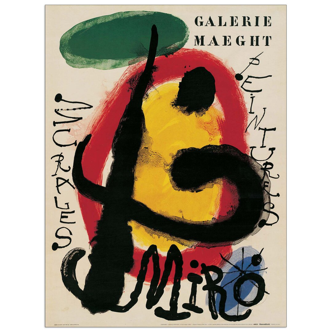 Wandbild „Murales Peintures" von Joan Miro, Grafikdruck