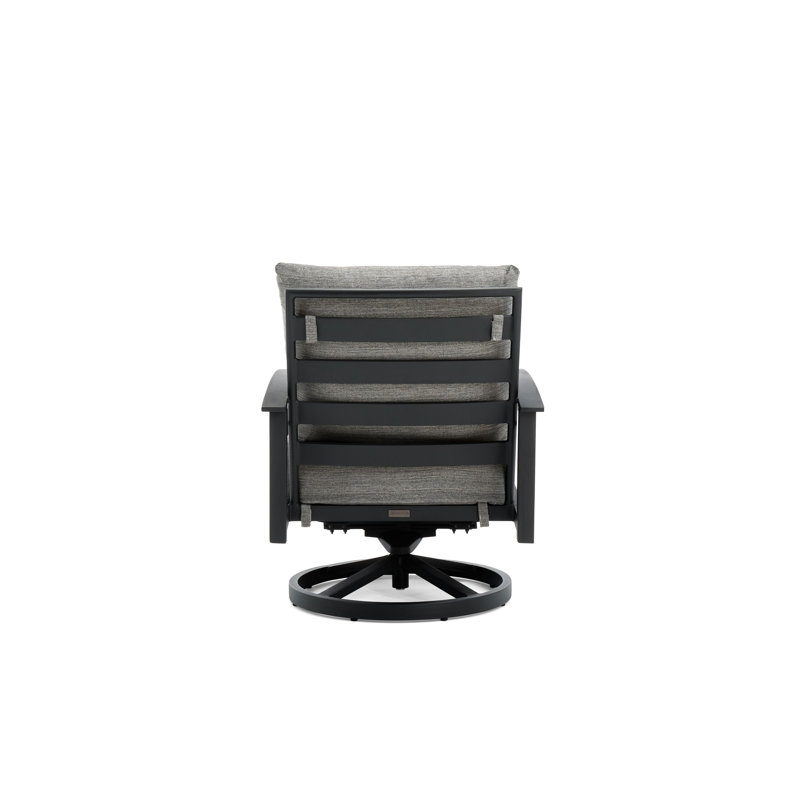 Stanford Cushion Swivel Rocker Lounge Chair, Textured Pewter
