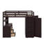 Lit mezzanine simple avec bureau, tiroirs et garde-robe-1087001668
