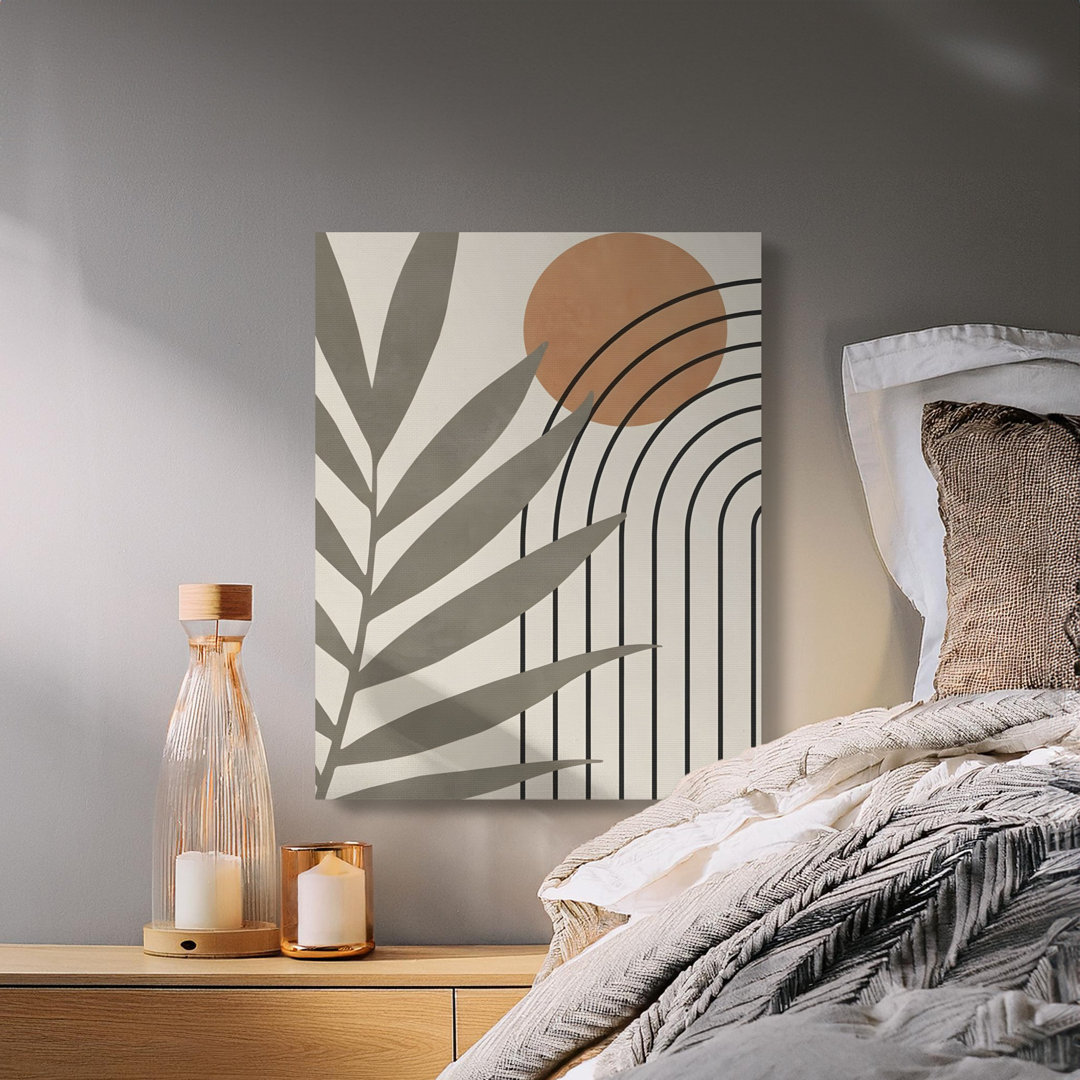 Abstract Botanical Canvas Art, Minimalist Leaves Print, Gallery Wrapped Canvas, Modern Home Decor, Boho Wall Art, Ready to Hang, Archival