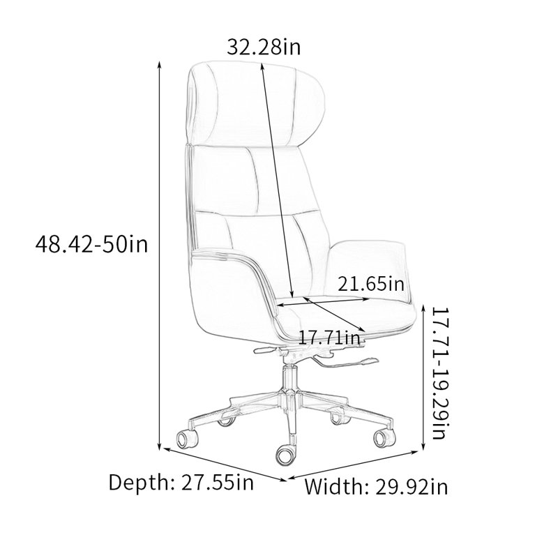 Chaise de travail avec appui-tête Sashka, Gris foncé