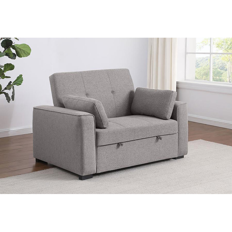 Canapé-lit convertible rembourré, Polyester gris