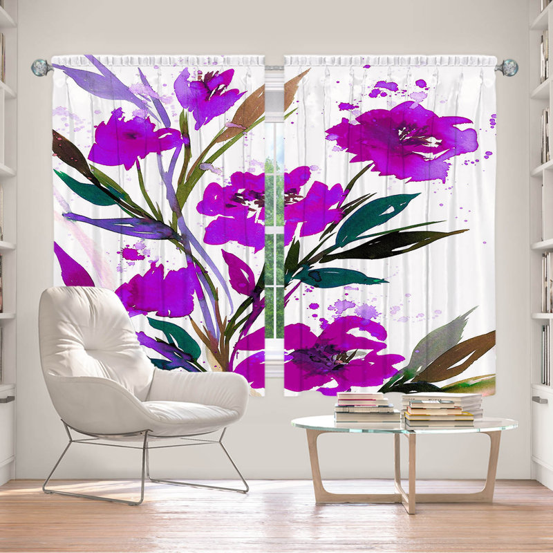 Rideau en polyester, L 56 po x L 78 po, Mauve