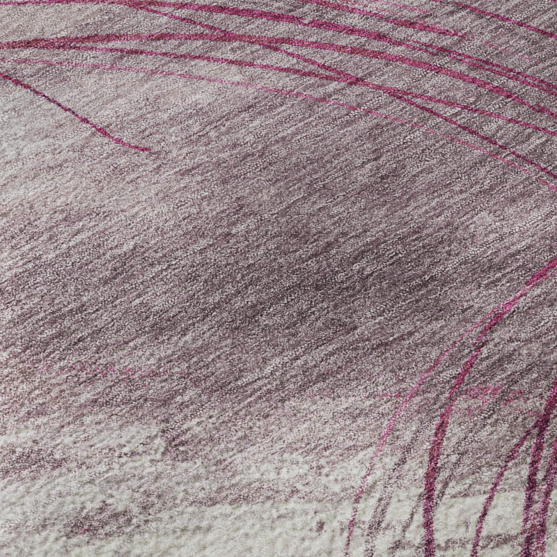 Tapis abstrait lavable à la machine de qualité supérieure Mayfield AMF2396, Rosé, 1 pi 8 po x 2 pi 6 po