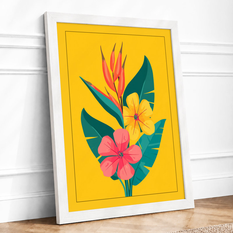 Tropical Bouquet Botanical - Framed Print, A4 - 29.7 x 21.0 cm, White
