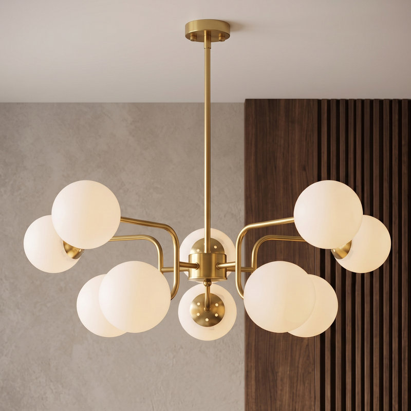 10 - Light Glass Globe Semi Flush Mount Light
