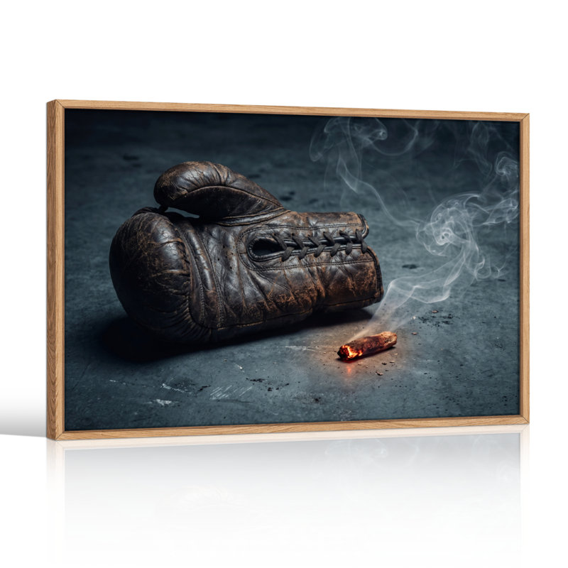 Ensemble de 1 tableau sur toile représentant un gant de boxe, H 32 po x l 48 po, Natural