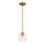 Luminaire suspendu à chaîne simple Vista avec verre transparent - laiton satiné Vista