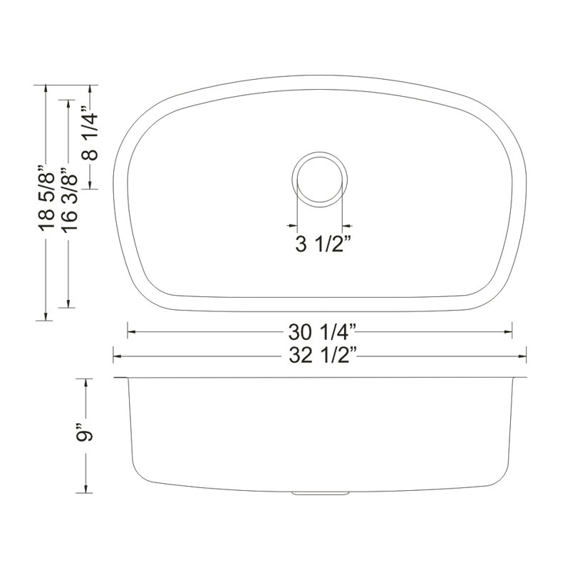 Specialty Series 32.5'' L Single Bowl Stainless Steel Kitchen Sink