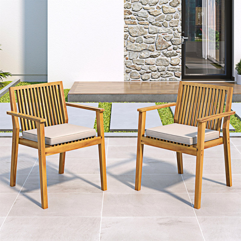 Ensemble de 2 chaises de patio en bois