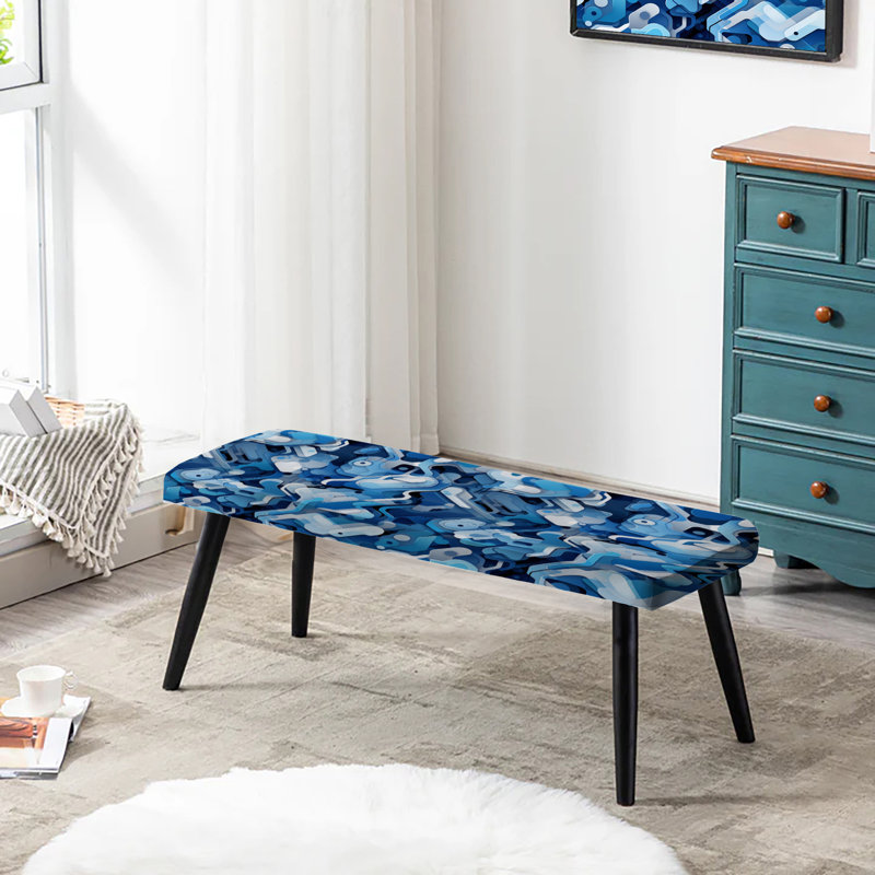 Banc rembourré camouflage bleu Blue Futuristic Stealth