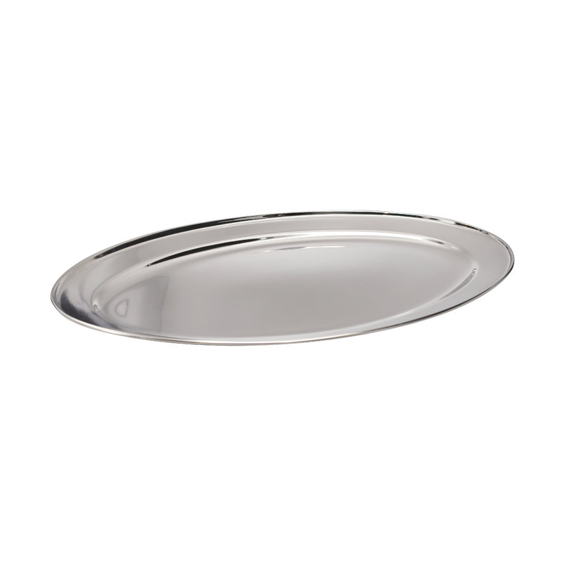 Buckingham Mirror Polish Oval Serving Tray Heavy Gauge Plate Stainless Steel , 45 cm 