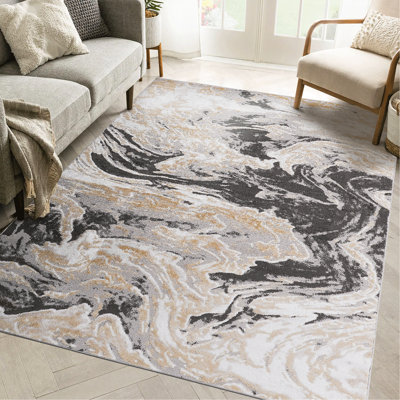 Tapis gris / abstrait 5X7