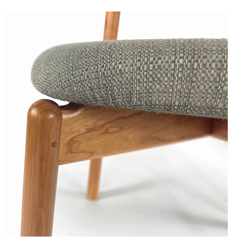 Baton Dining Upholstered Dining Chair, Hemp, Natural Cherry