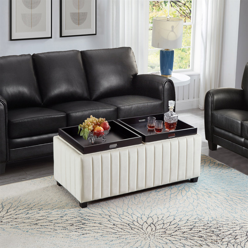 Banc contemporain avec repose-pieds Cubestorage