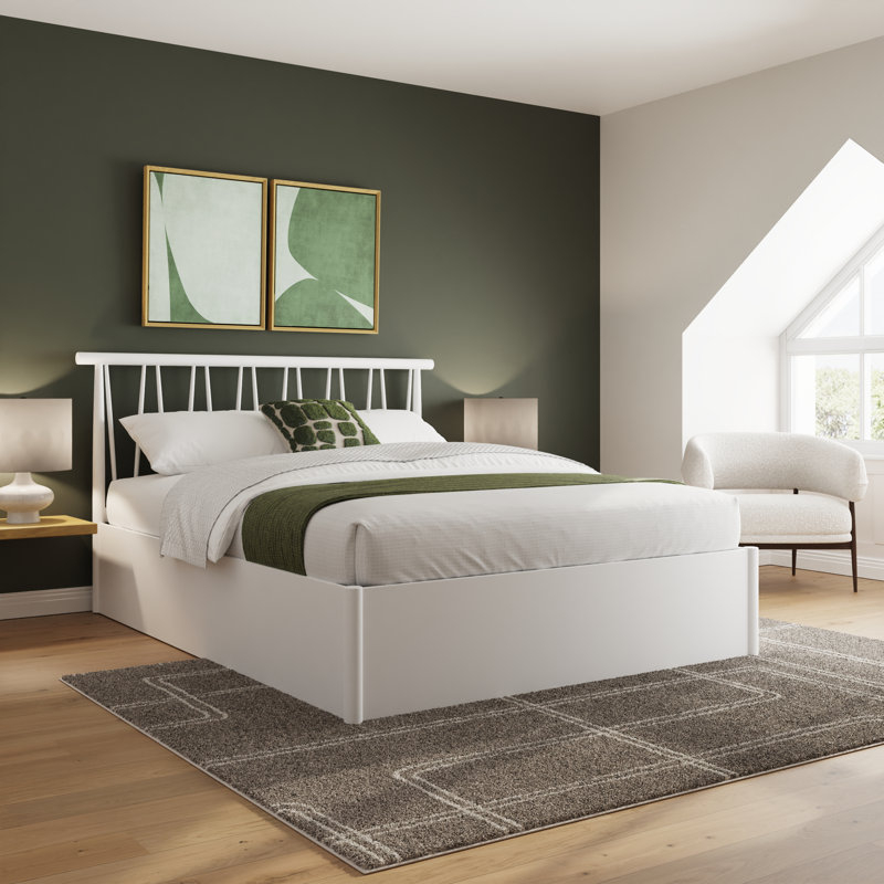 Fusum Ottoman Storage Bed, Double (4'6), White