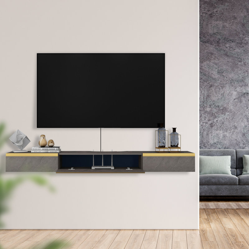 Unfinished Floating TV Stand for TVs up to 70"