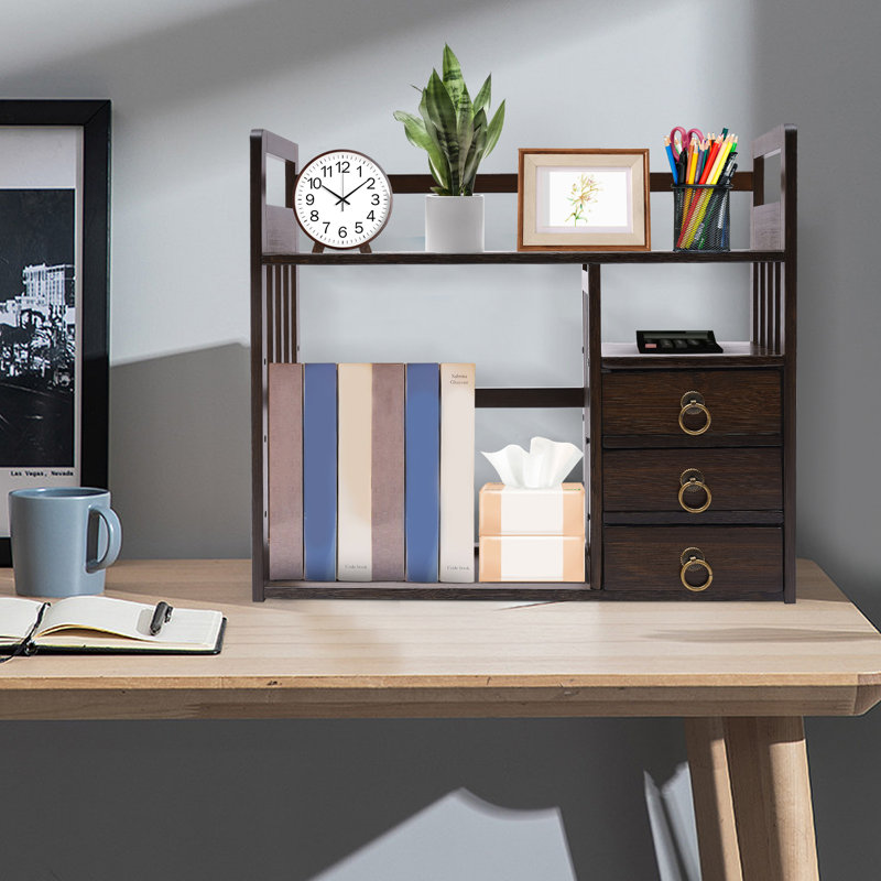 Organisateur de bureau en bambou Mandler, Brun