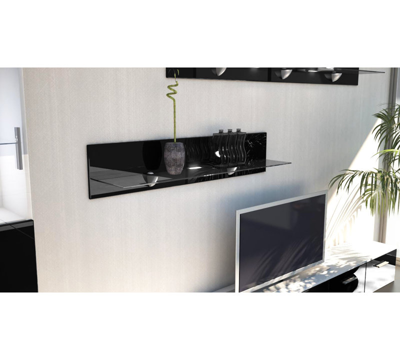 Mccloskey Floating Shelf, 20cm H x 146cm W x 19cm D, Black
