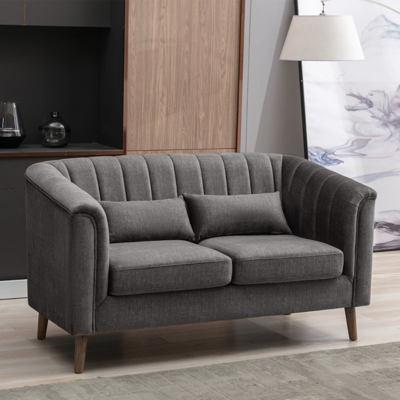 Colvin 2 Seater Velvet Loveseat, Brown Velvet