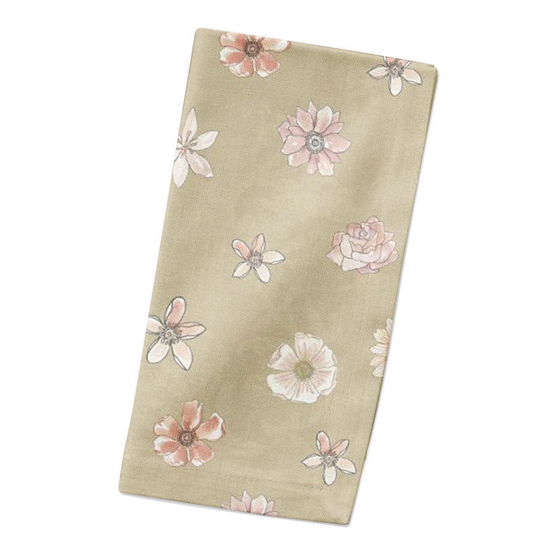 Serviette de table rectangulaire en coton, Brun clair