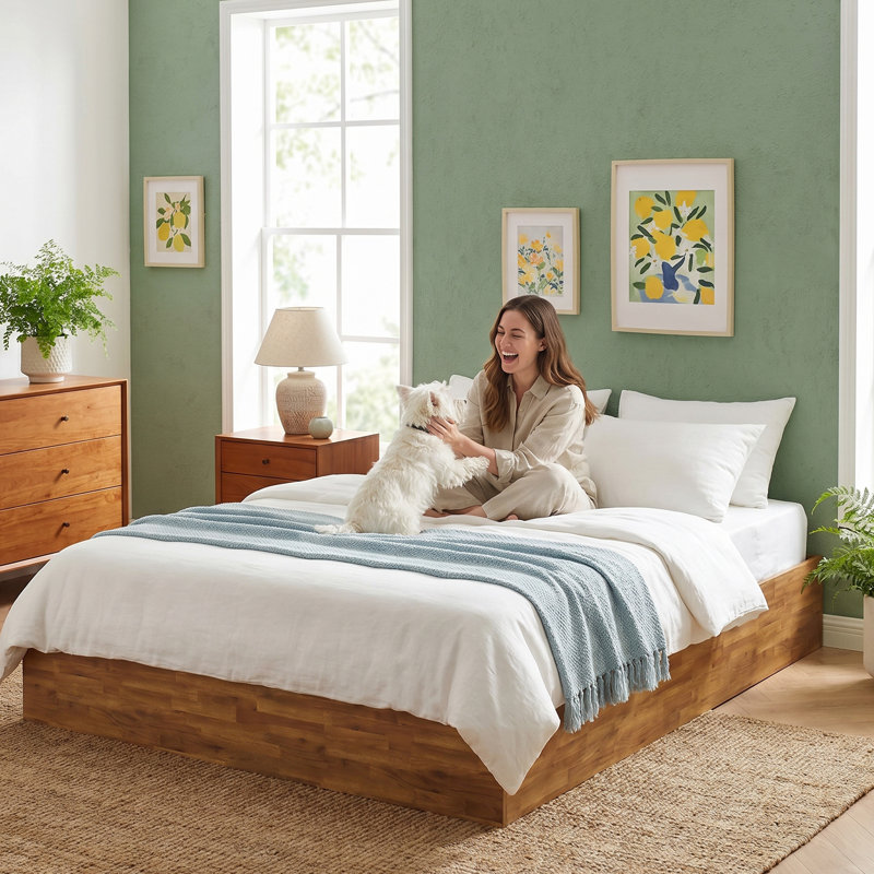 Wooden Full Bed Frame with Lift Up Storage, No Box Spring Needed, Rustic Brown, Full, Rustic Brown