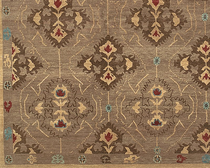 Samkara Wool Oriental Area Rug in Brown/Taupe, Rectangle 12' x 16'