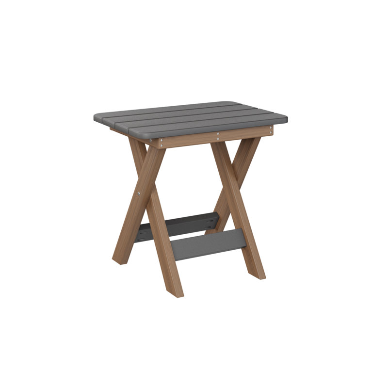 Outdoor Rectangle Side Table, Antique Mahogany, Smoke Gray