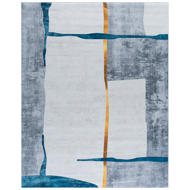 Tapis abstrait à motif abstrait lavable à la machine Performance Tacoma, Rectangulaire 8 pi x 10 pi