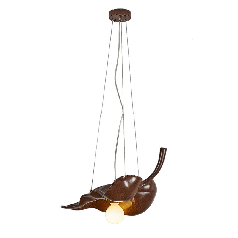 Lustre japonais en résine de style Wabi-Sabi, H 7,48 po x l 16,54 po x P 11,42 po, Brun