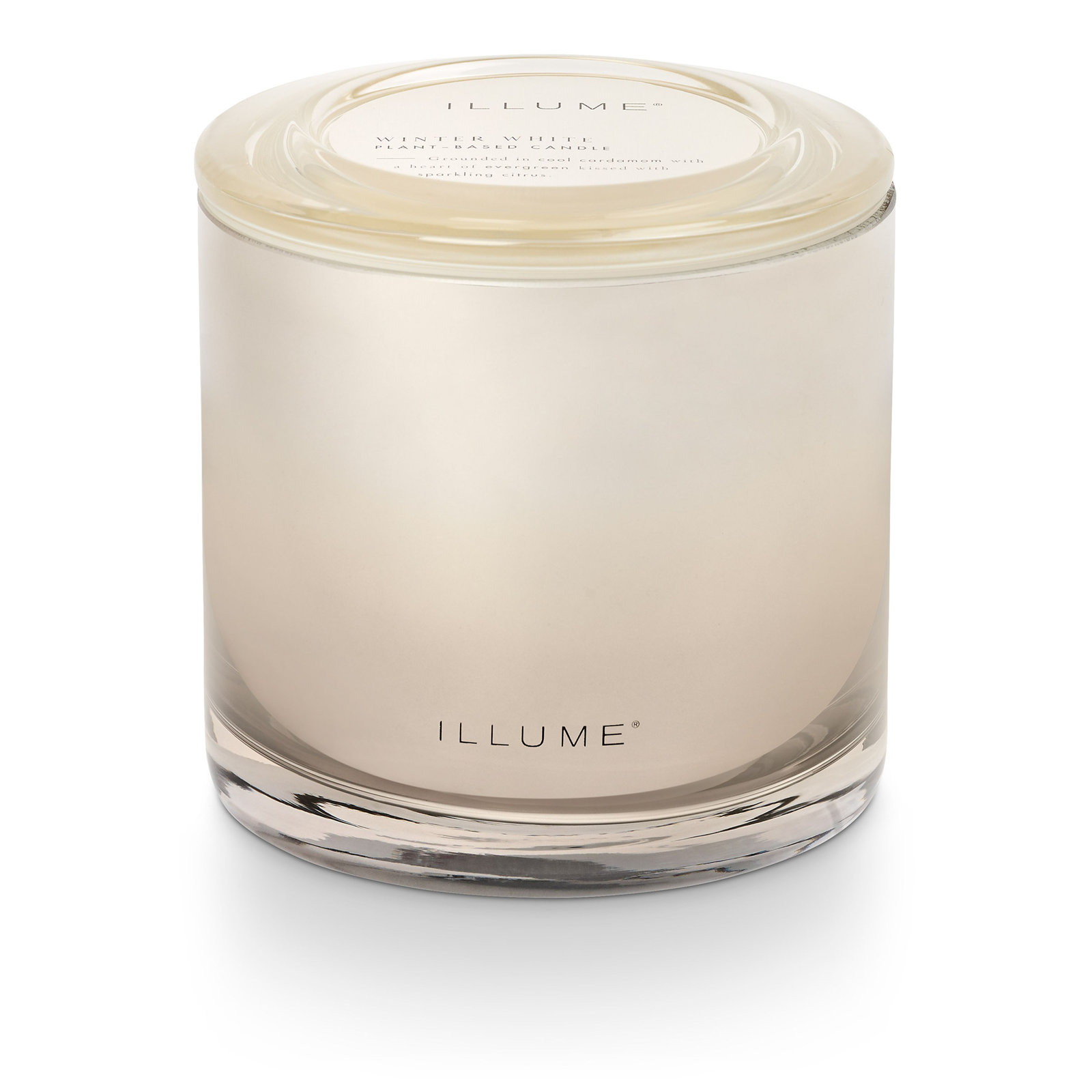 Noble Holiday Winter White Candle, Statement Glass