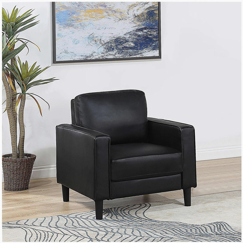 Fauteuil d'appoint rembourré Farallone, Noir