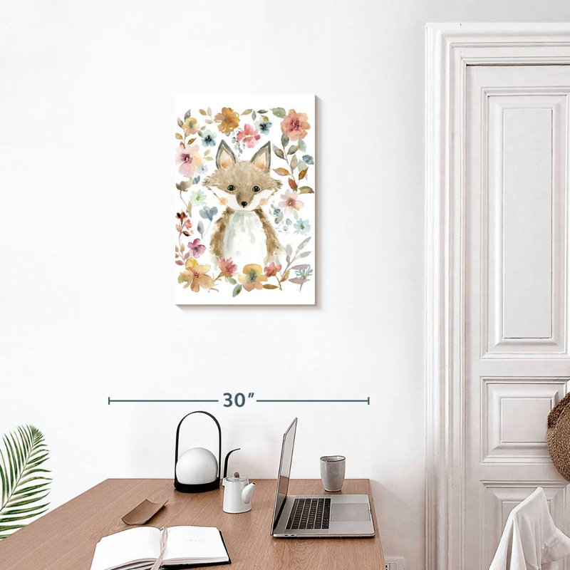 Brampt fleurs et amis renard, H 24 po x l 16 po