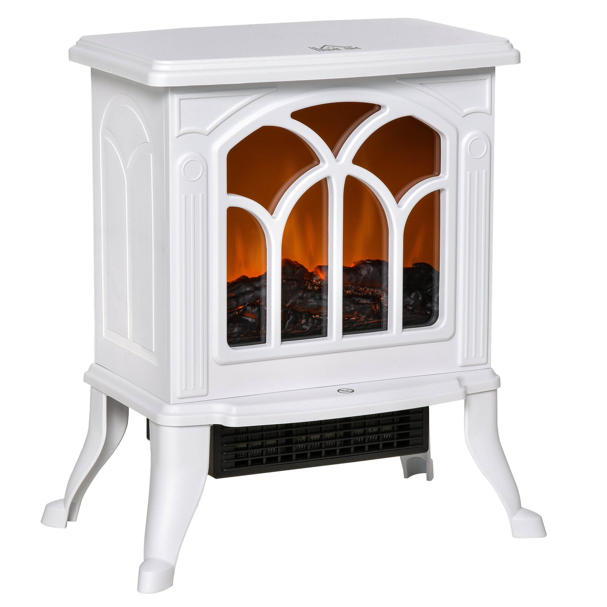 HomCom Freestanding Electric Fireplace Stove, Space Heater With ...