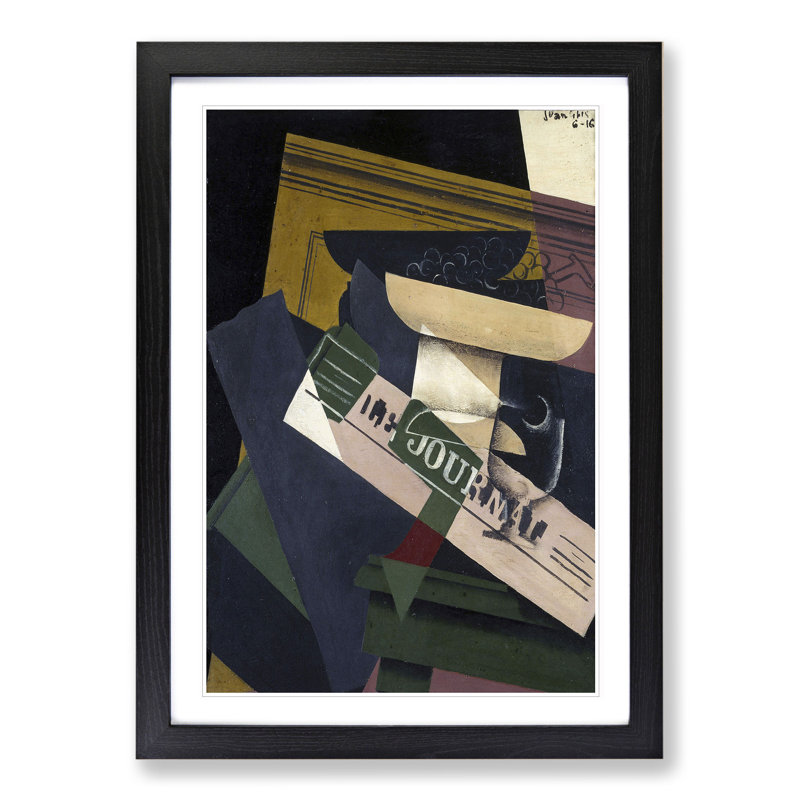 Journal by Juan Gris - Framed Print, 65cm H x 48cm W x 2cm D, Black Framed